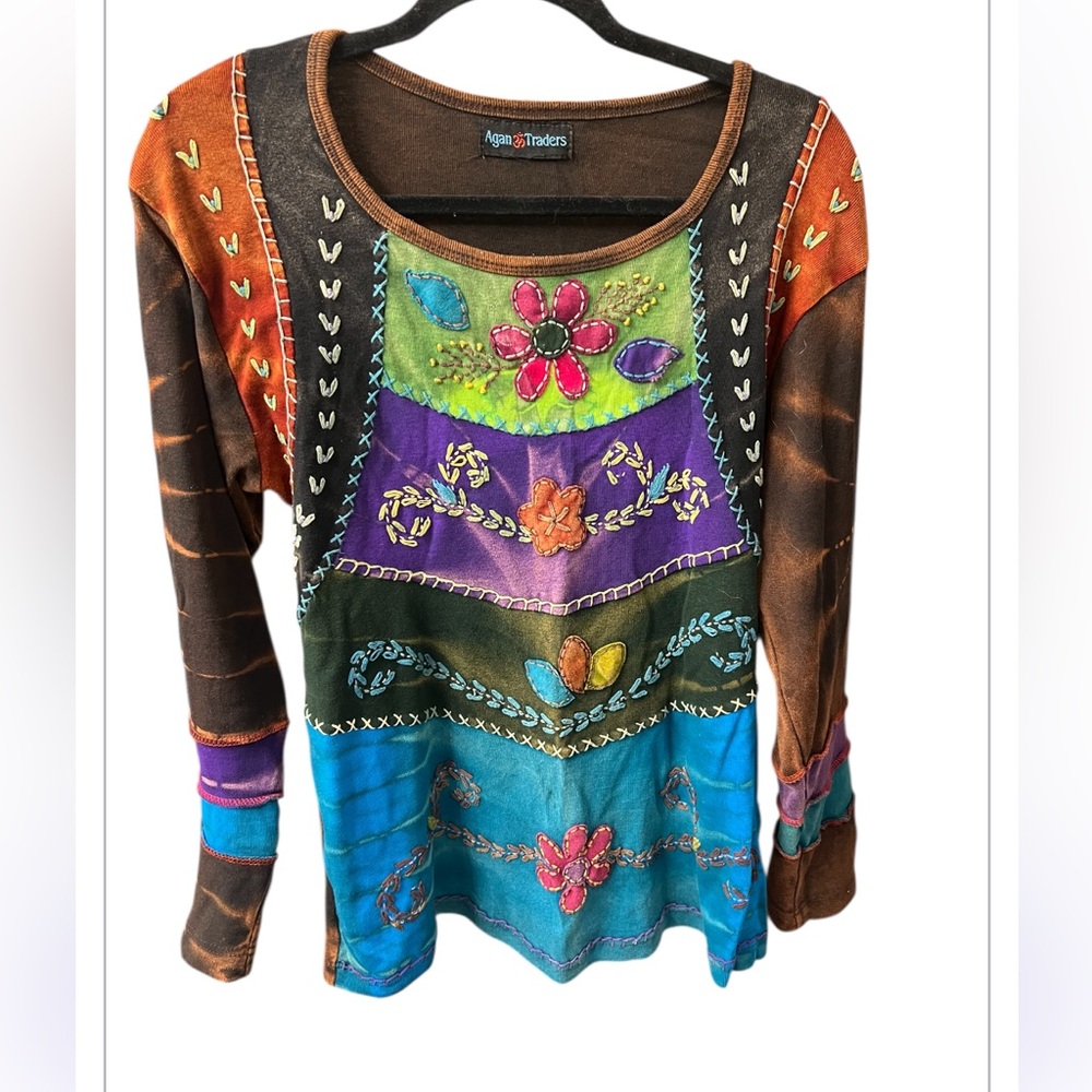 Agan Traders Boho Patchwork Embroidered Floral To… - image 4